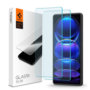 Verre trempé Spigen Glas.tr Slim 2-pack Xiaomi Redmi Note 12 Pro 5G / 12 Pro+ Plus 5G / Poco X5 Pro 5G Clear