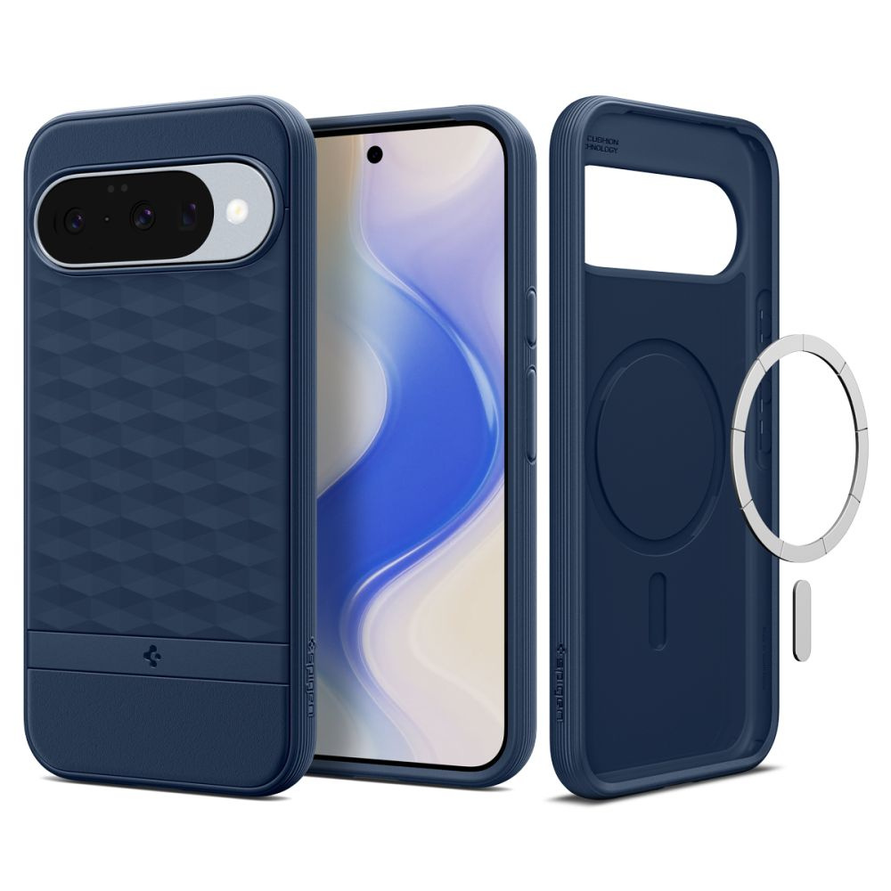 Spigen Parallax Midnight Blue - widok tylnej części etui z fakturą