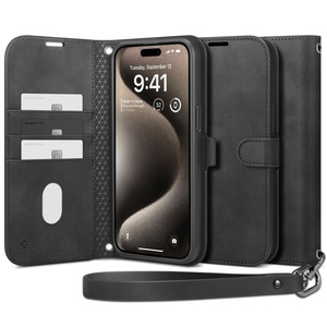 Etui Spigen Wallet ”s” Pro iPhone 15 Pro Max Black Case