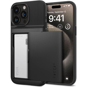 Hülle Spigen Slim Armor Cs iPhone 15 Pro Max Schwarz Case