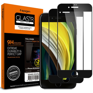 Verre trempé Spigen Verre fc 2-pack iPhone SE 2022 2020 7 8 Black