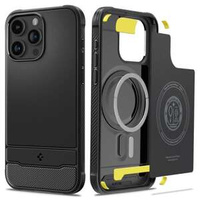 Hülle Spigen Rugged Armor Mag MagSafe iPhone 15 Pro Max MATTE Schwarz