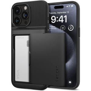 Hülle Spigen Slim Armor Cs iPhone 15 Pro Schwarz Case