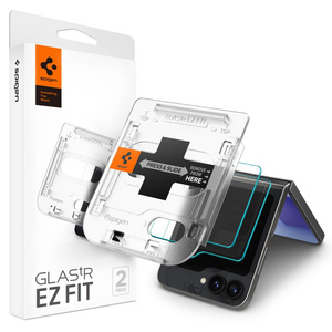 Vidrio Templado Spigen GLAS.TR "EZ FIT" Z Flip pAQUETE DE 2 GALAXY 6 TRANSPARENTE