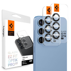 Spigen PROTECTEUR D'APPAREIL PHOTO OPTIK PRO GLAS.TR "EZ FIT" PROTECTEUR D'APPAREIL PHOTO 2-PACK GALAXY S25 NOIR