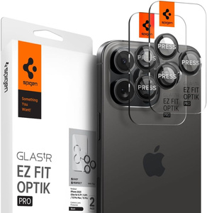 Osłona Aparatu Spigen Optik.tr ”ez Fit” Camera Protector 2-pack iPhone 14 Pro / 14 Pro Max / 15 Pro / 15 Pro Max / 16 Pro / 16 Pro Max Black